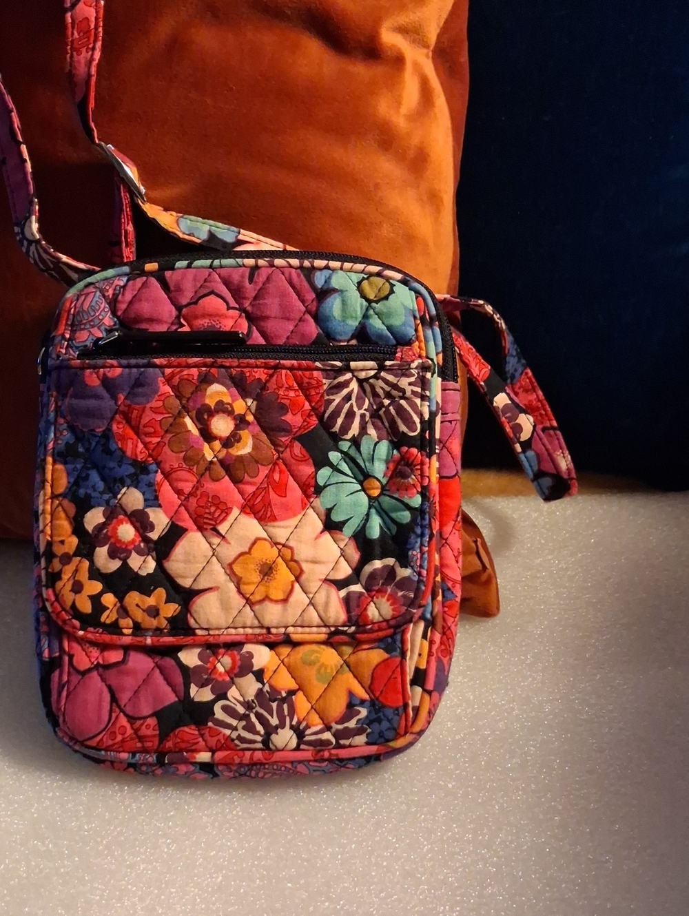 Vera Bradley Floral Quilted Crossbody - Pink, Purple, Blue